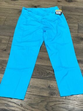 WonderWink Maternity Lady Bright Aqua Cargo Scrub Pants